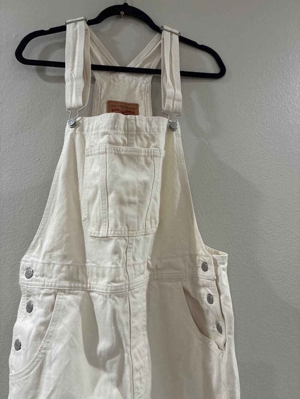 Levi's Womens Utility Denim Overalls relaxed wide leg workwear-pockets XL - Picture 4 of 8